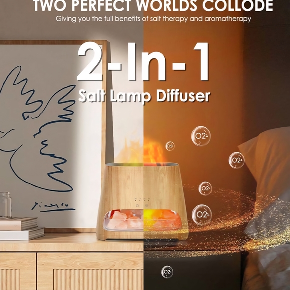 Other - 2-In-1 Himalayan Salt Lamp Oil Diffuser